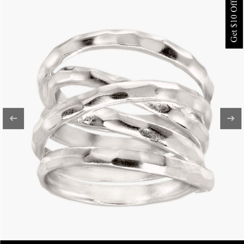 Silpada Unwrapped Ring, silver, sz 8 - Picture 2 of 5